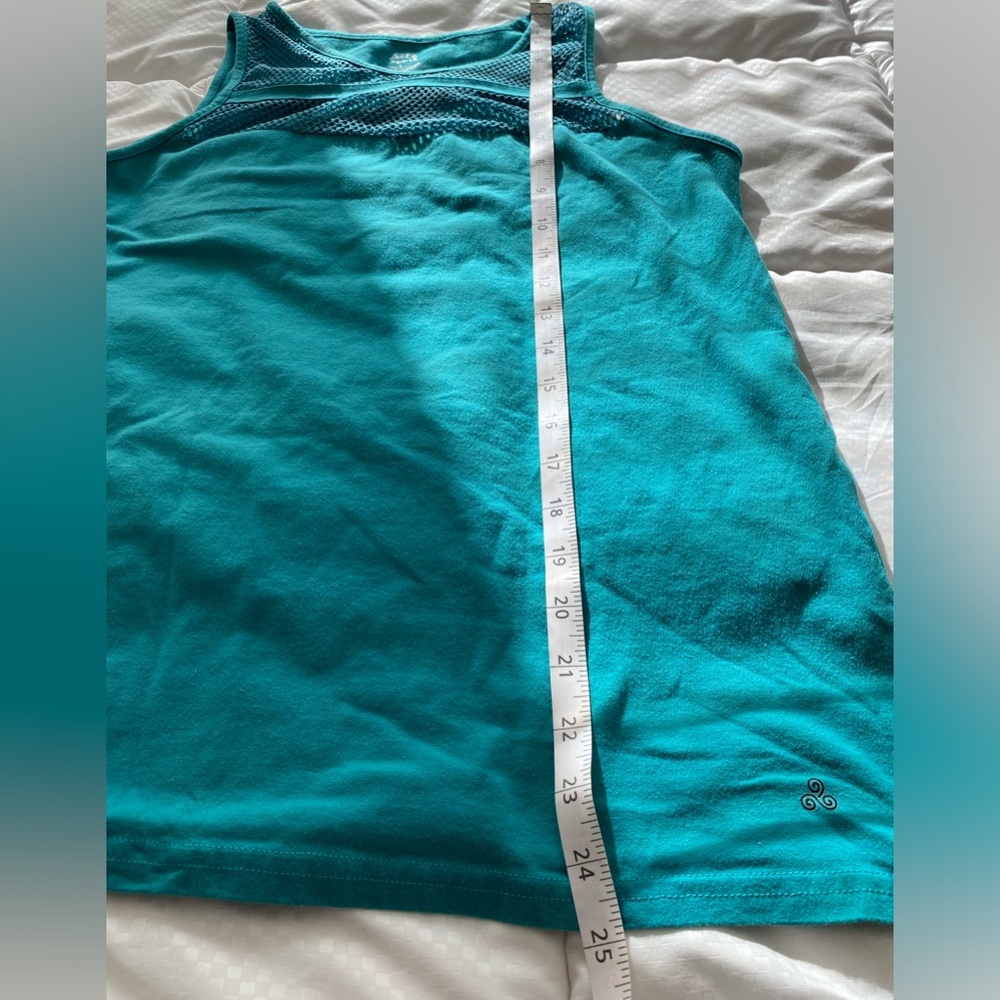 Mesh Cotton Teal Yoga Top - Picture 5 of 5